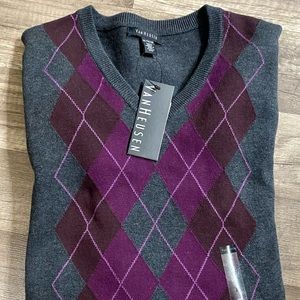 Mens Argyle V-Neck Sweater
